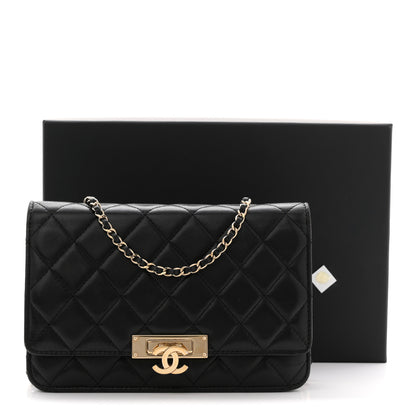 Chanel Lambskin Quilted Golden Class Wallet on Chain WOC Black Black 12 of 12