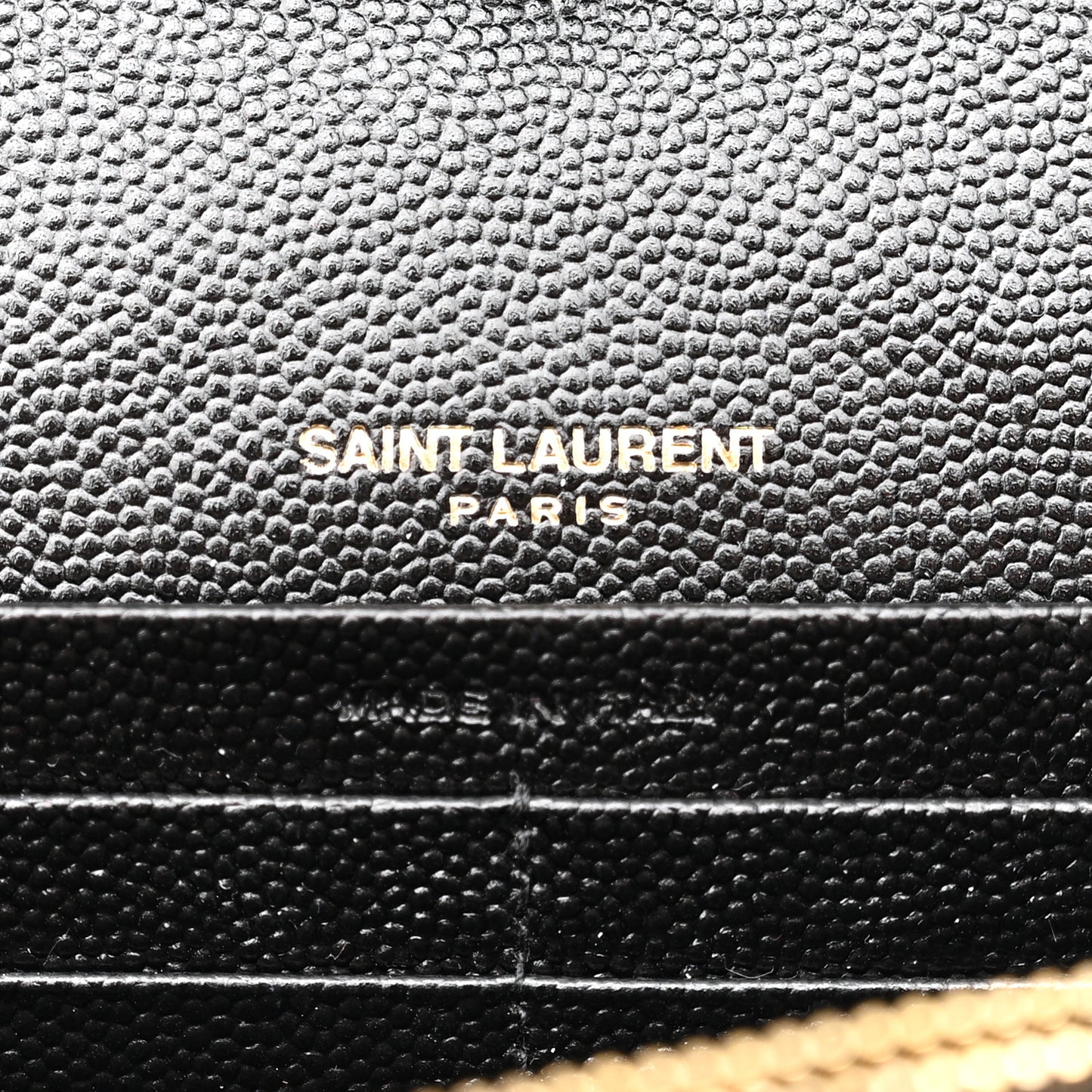 Grain De Poudre Matelasse Chevron Monogram Chain Wallet Black