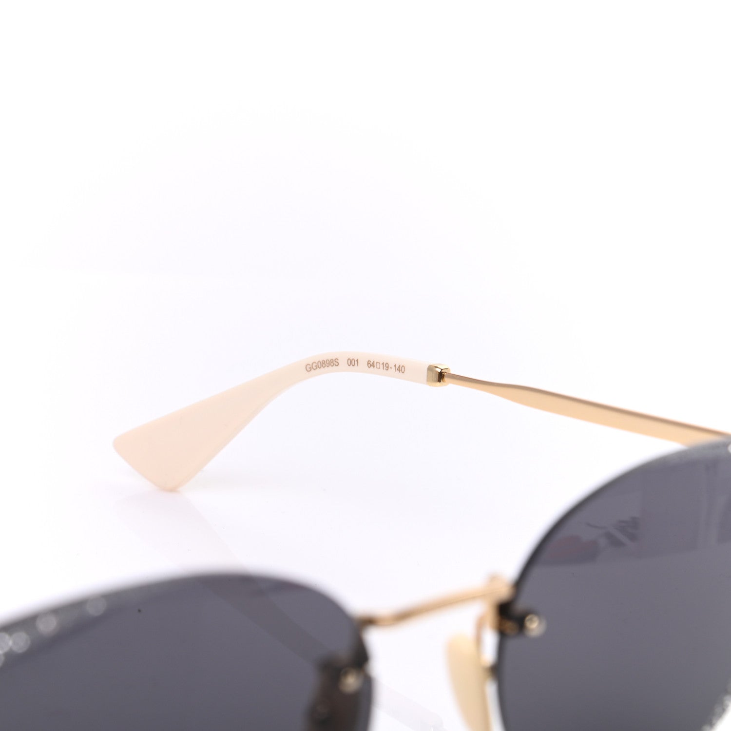 Gucci Metal Crystal Geometrical Frame Sunglasses GG0898S Silver Gold 6 of 9