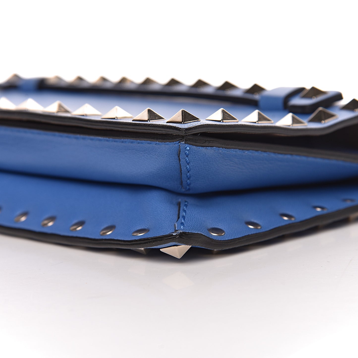 Nappa Small Rockstud Wristlet Clutch Light Sapphire