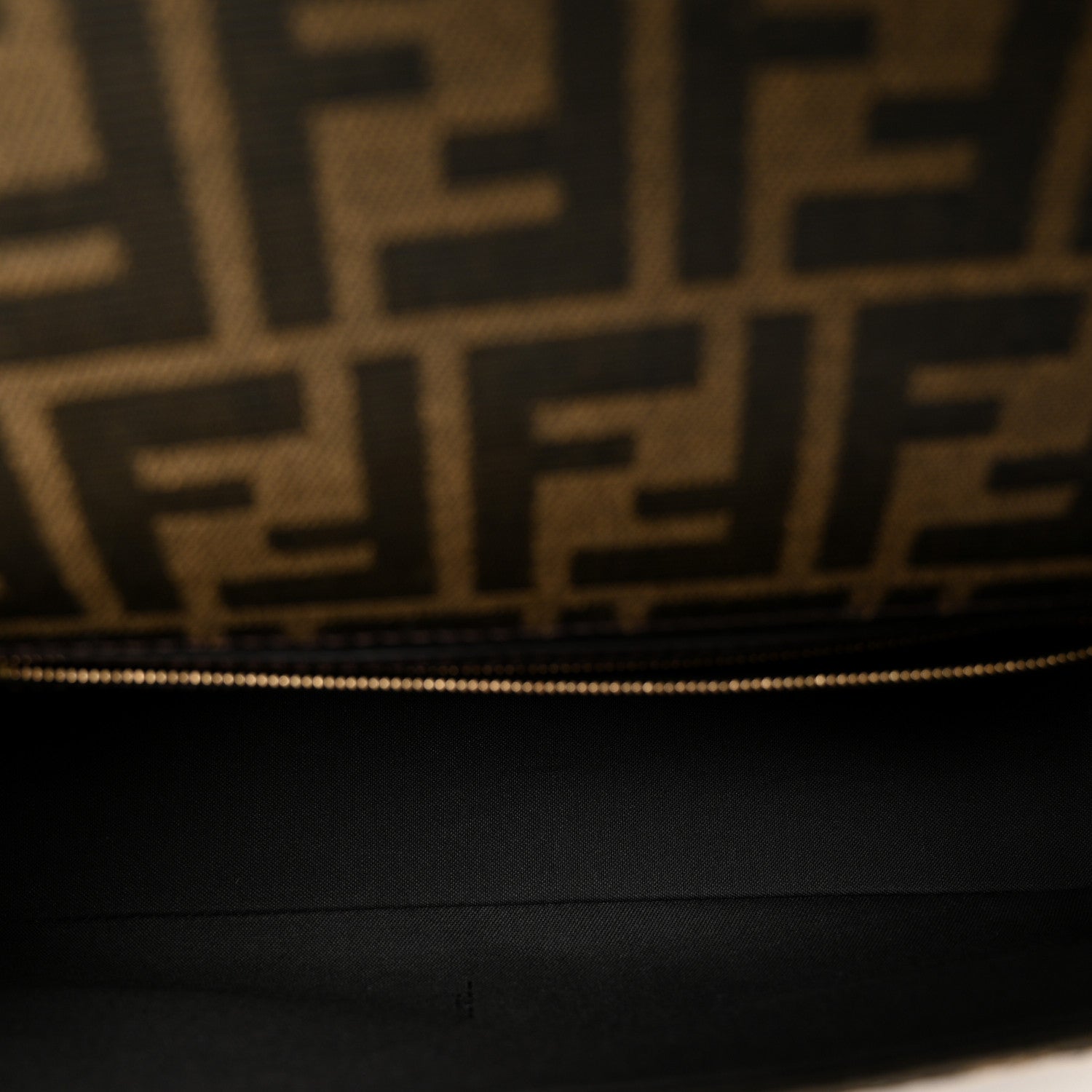 Fendi Fabric Jacquard Paillettes Vitello Seta FF 1974 Baguette Testa di Moro Real Ebano 5 of 10
