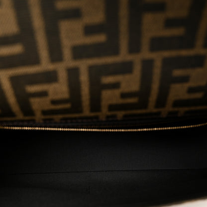 Fendi Fabric Jacquard Paillettes Vitello Seta FF 1974 Baguette Testa di Moro Real Ebano 5 of 10