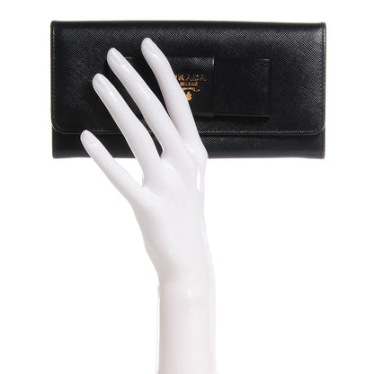 Prada Saffiano Bow Wallet Nero Black 2 of 8