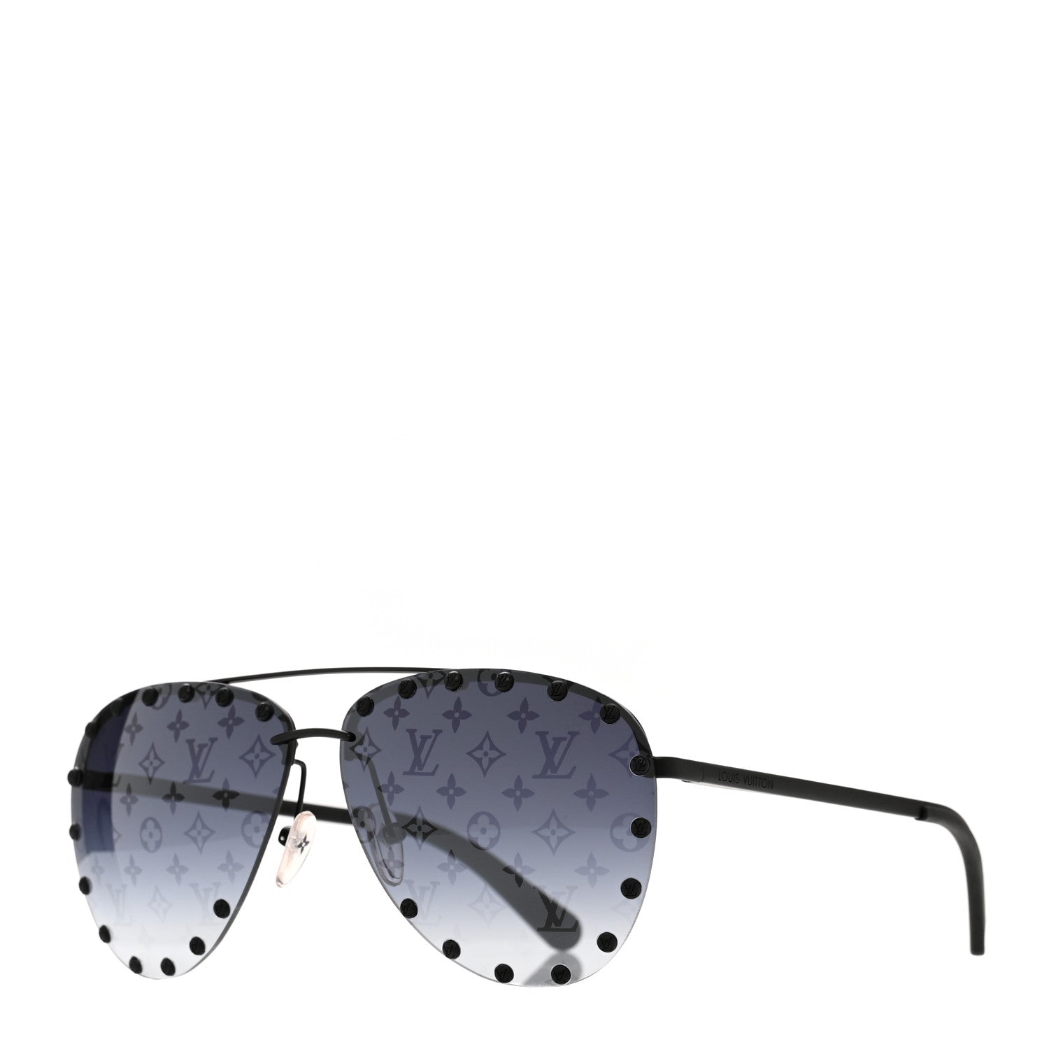 Louis Vuitton Monogram The Party Aviator Sunglasses Z0971U Black 1 of 9