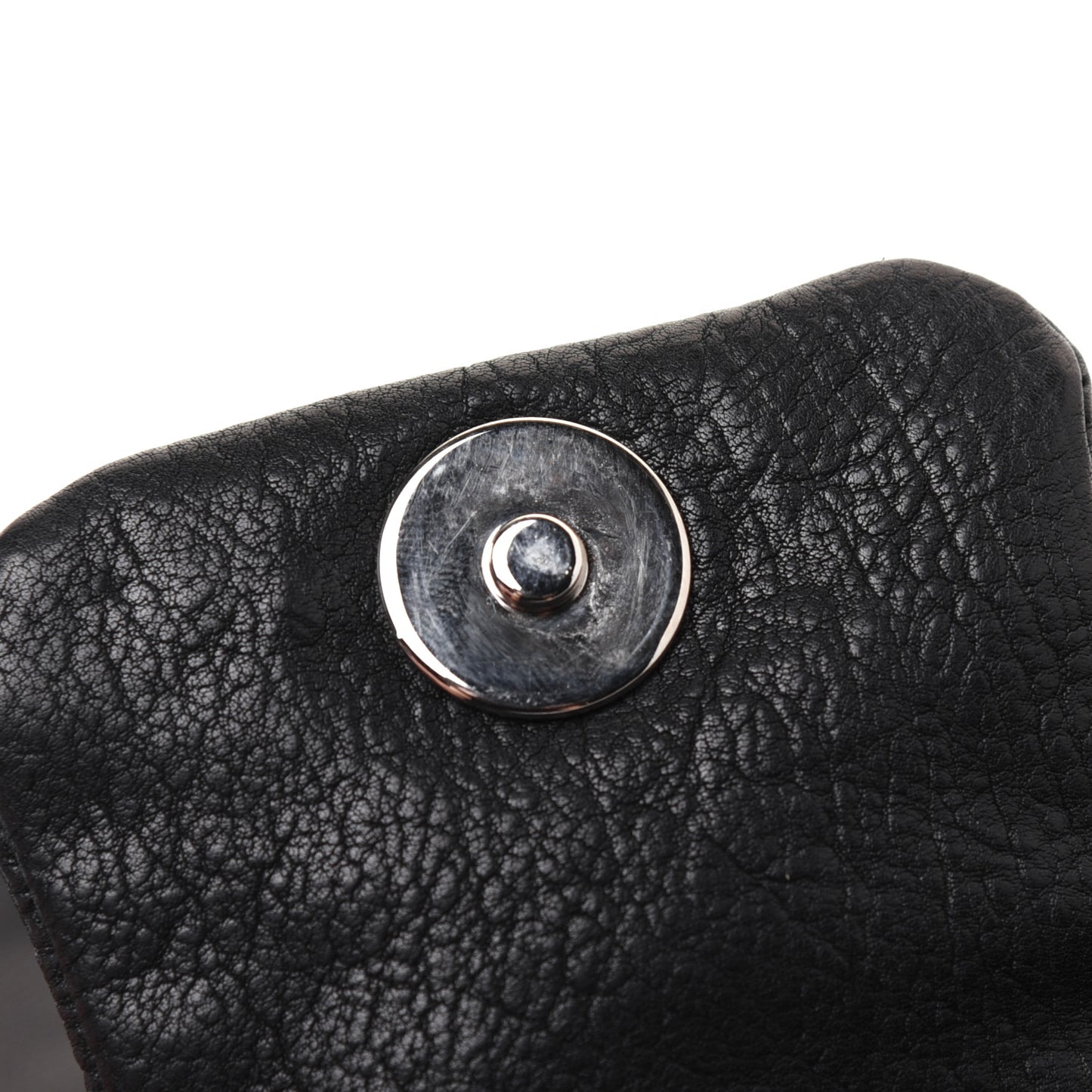 Calfskin Diamond Stitch Accordion Flap Black