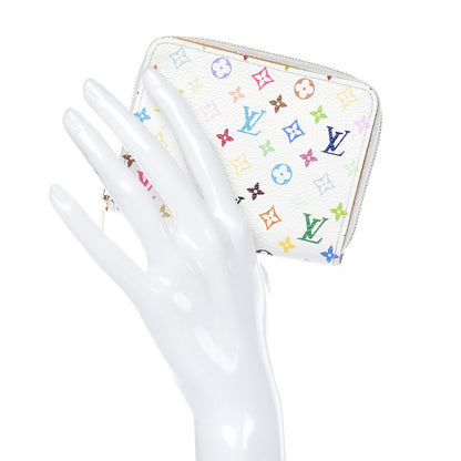 Louis Vuitton Monogram Multicolor Zippy Coin Purse Wallet White Raisin 2 of 10