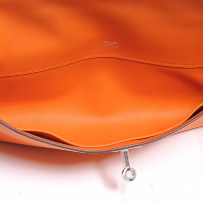 Hermes Swift Kelly Cut Clutch Pochette Orange 6 of 8