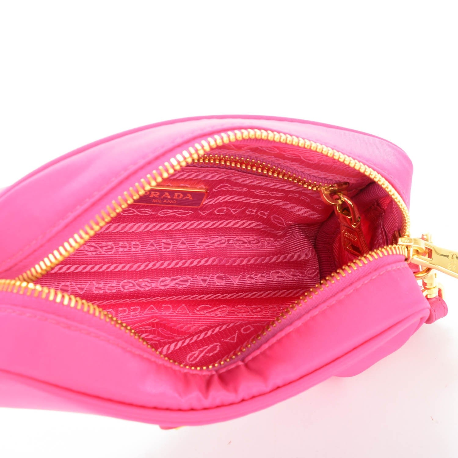 Prada Tessuto Nylon Vela Saffiano Cosmetic Pouch Peonia 5 of 7