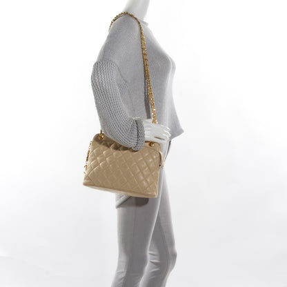 Chanel Lambskin Quilted Tote Beige 2 of 12