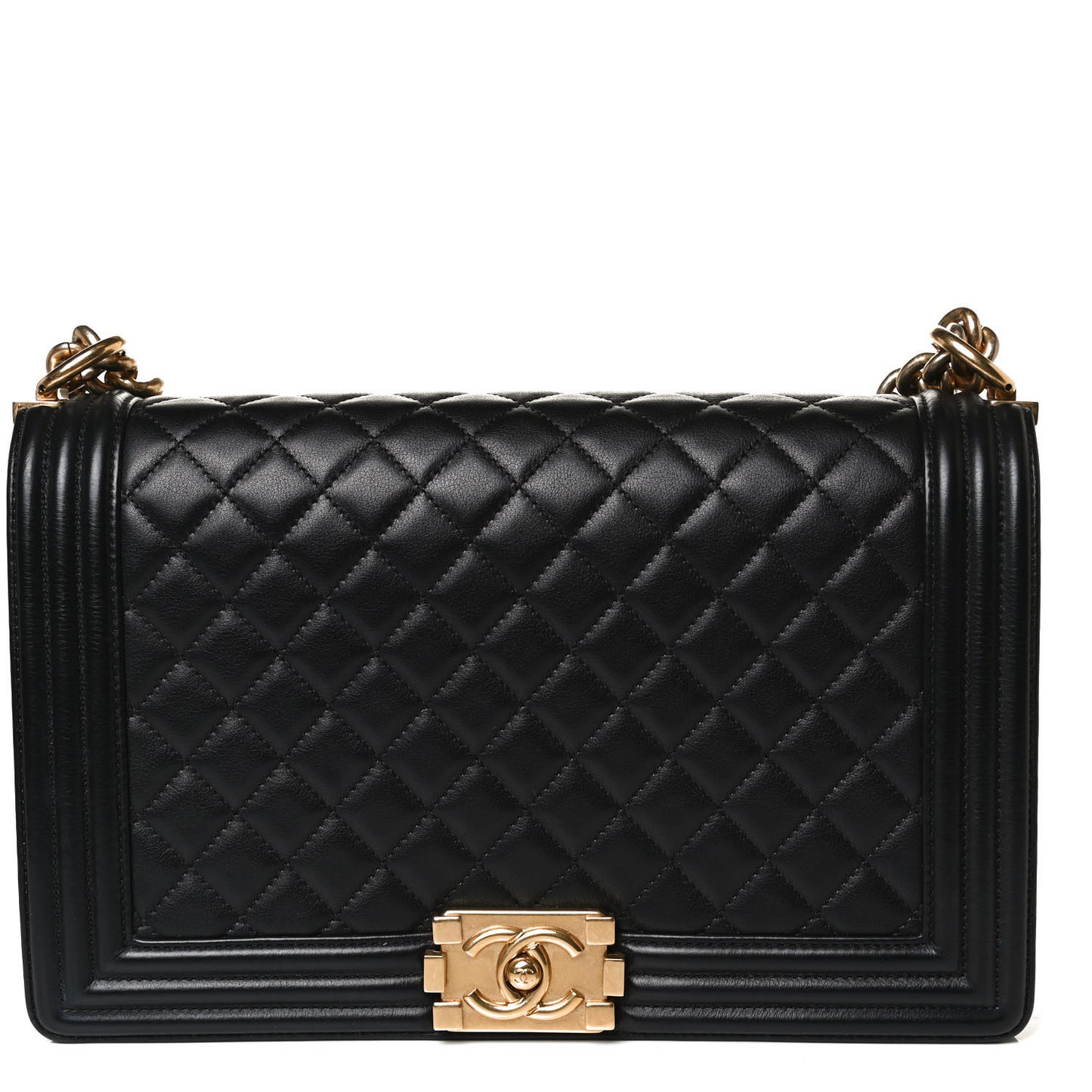 Calfskin Quilted New Medium Boy Flap Black