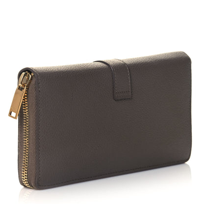 Saint Laurent Calfskin Monogram Zip Around Wallet Taupe 3 of 10