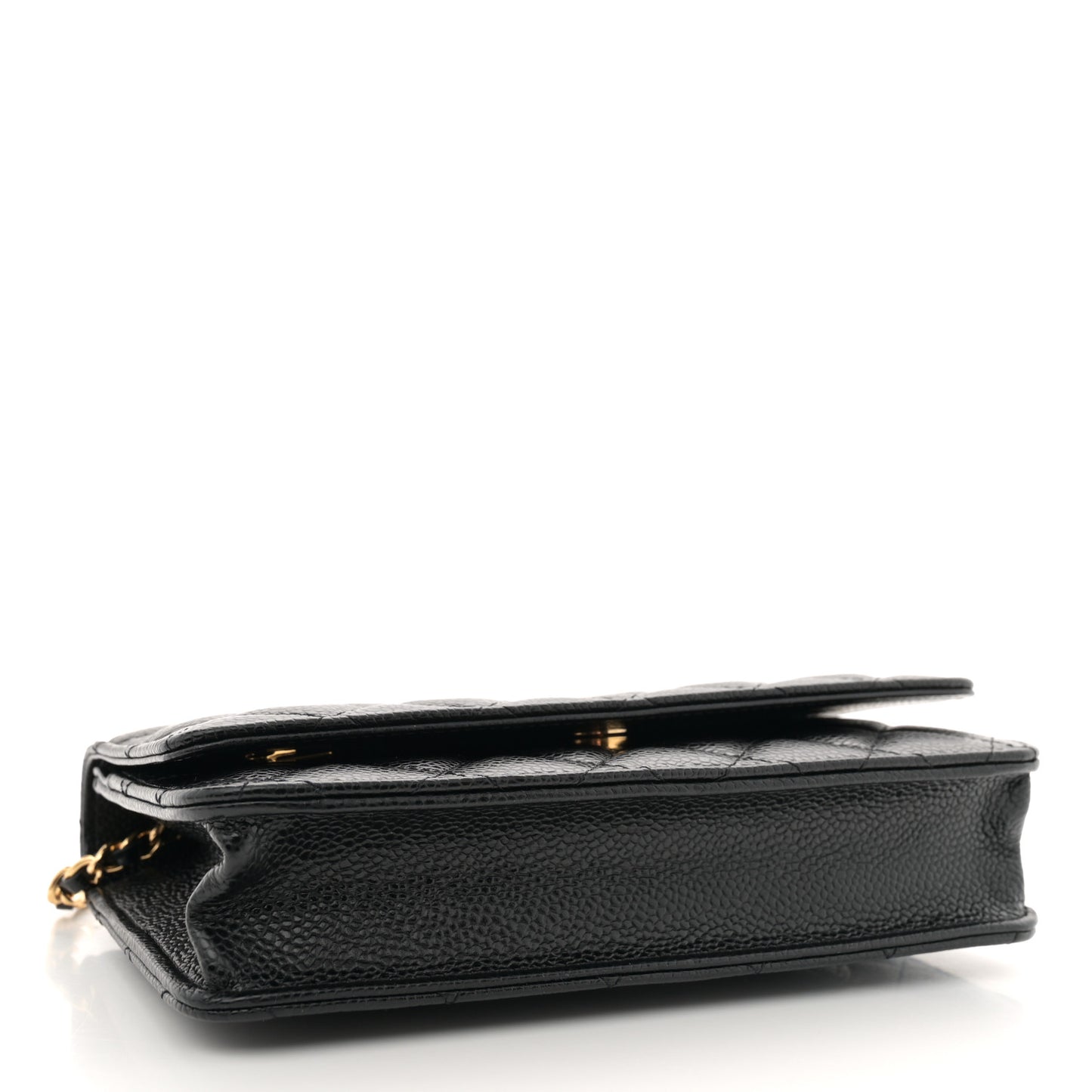 Caviar Quilted Wallet on Chain WOC Black