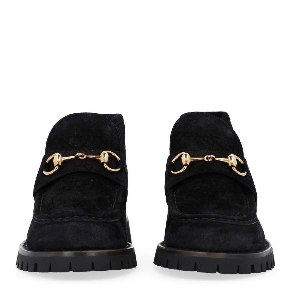 Suede Horsebit Womens Ankle Boots 38.5 Black
