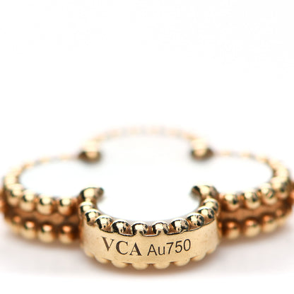 Van Cleef & Arpels 18K Yellow Gold Mother of Pearl 5 Motifs Vintage Alhambra Bracelet 4 of 6