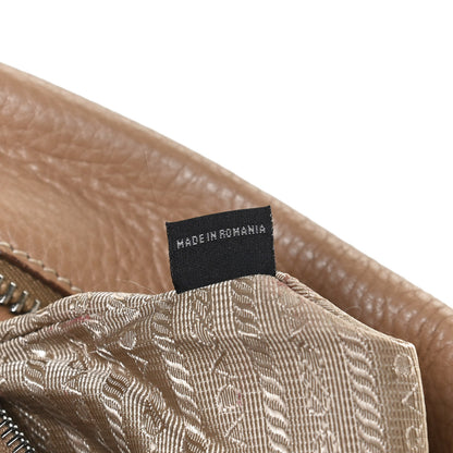 Prada Vitello Daino Embossed Logo Bowler Sughero 7 of 15