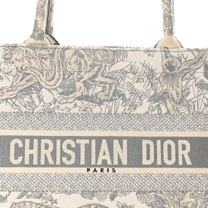 Christian Dior Canvas Embroidered Medium Dioriviera Toile De Jouy Book Tote Gray 8 of 17
