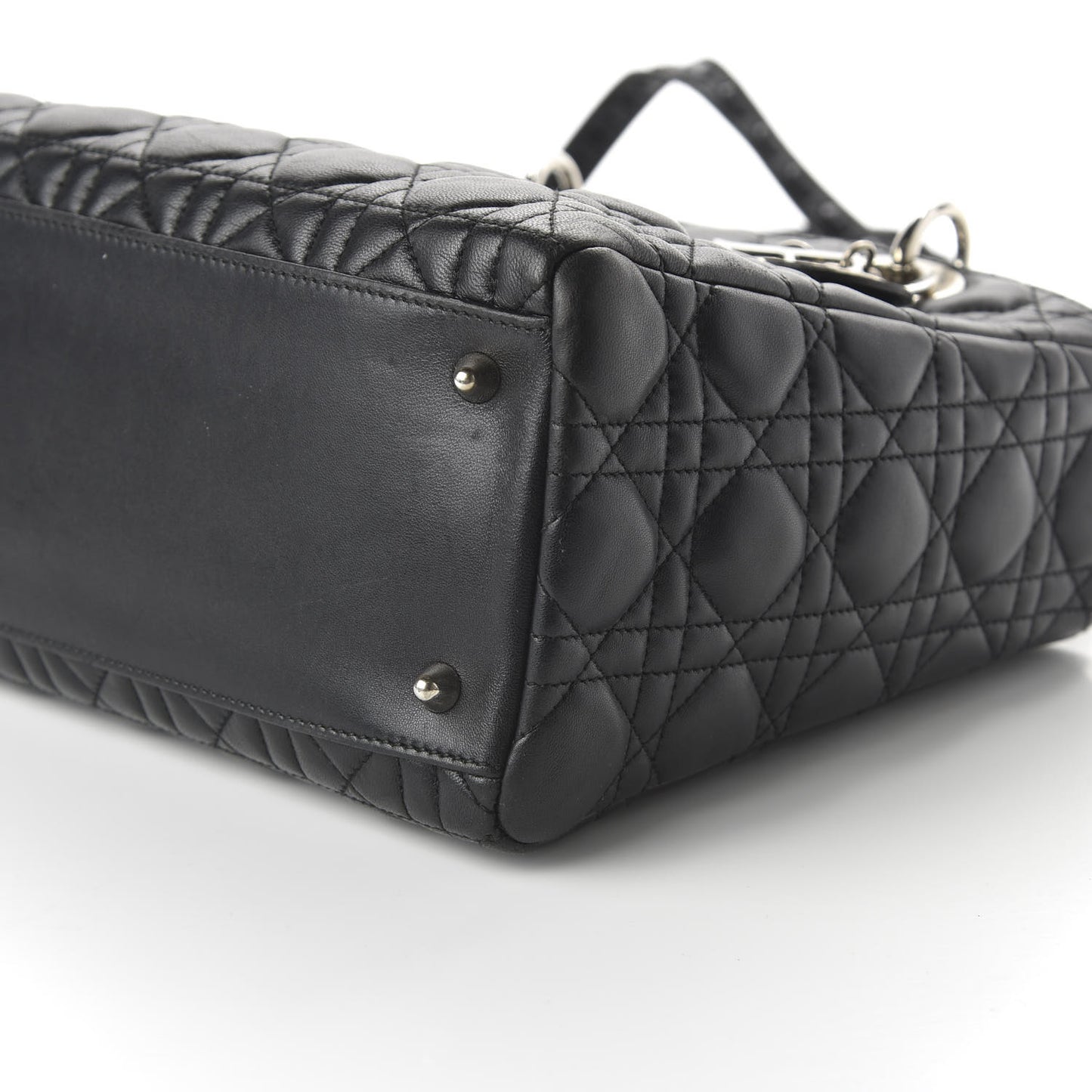 Lambskin Cannage Medium Whipstitch Lady Dior Black