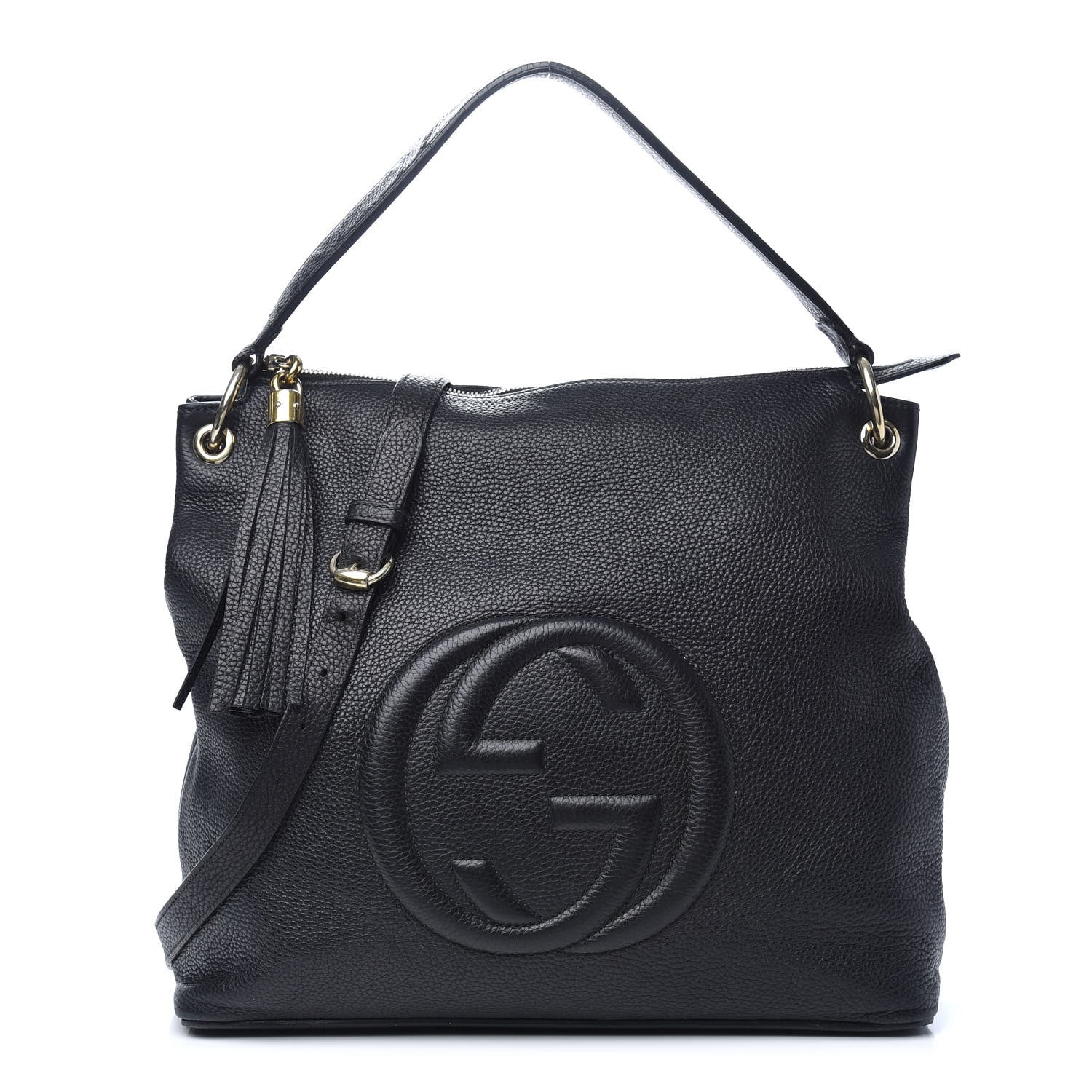 Gucci Pebbled Calfskin Large Soho Hobo Black 1 of 9