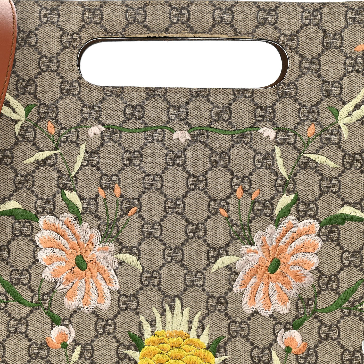 Gucci GG Supreme Monogram Blooms Embroidered Medium XL Tote 7 of 14
