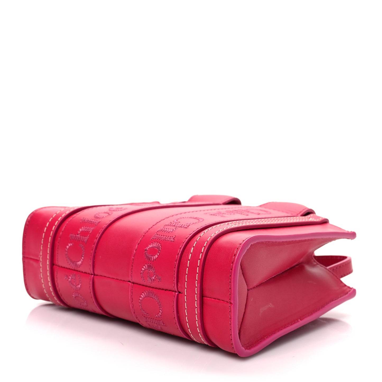 Calfskin Mini Woody Ribbon Tote Fizzy Pink