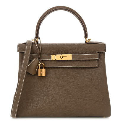 Hermes Taurillon Clemence Kelly Retourne 28 Etoupe 1 of 11