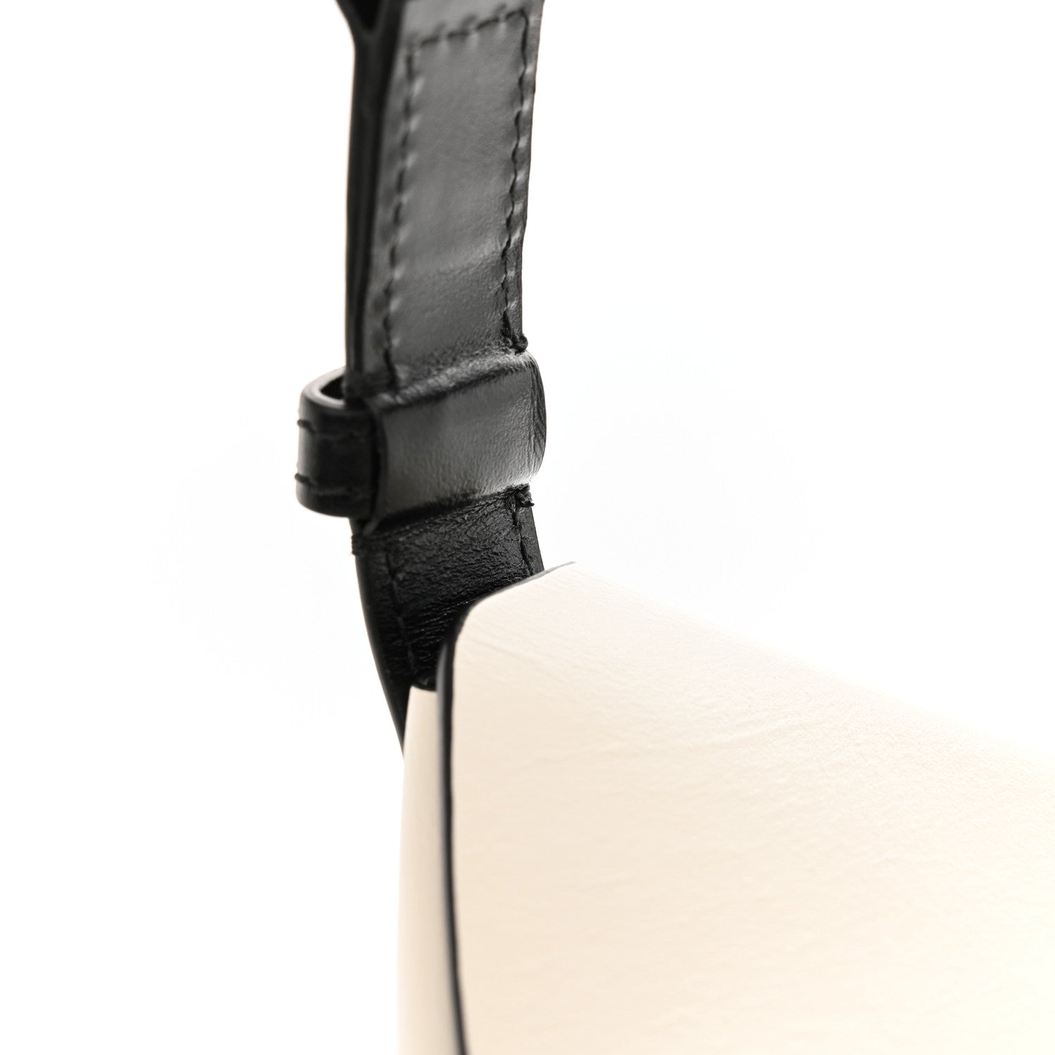 Alexander McQueen Calfskin The Curve Shoulder Bag White Black 10 of 11