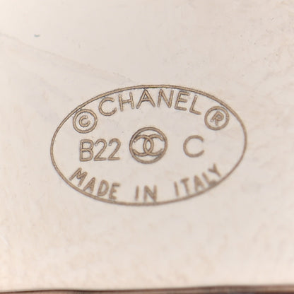 Chanel Metal Crystal Cha-Nel Logo Drop Earrings Silver 4 of 4