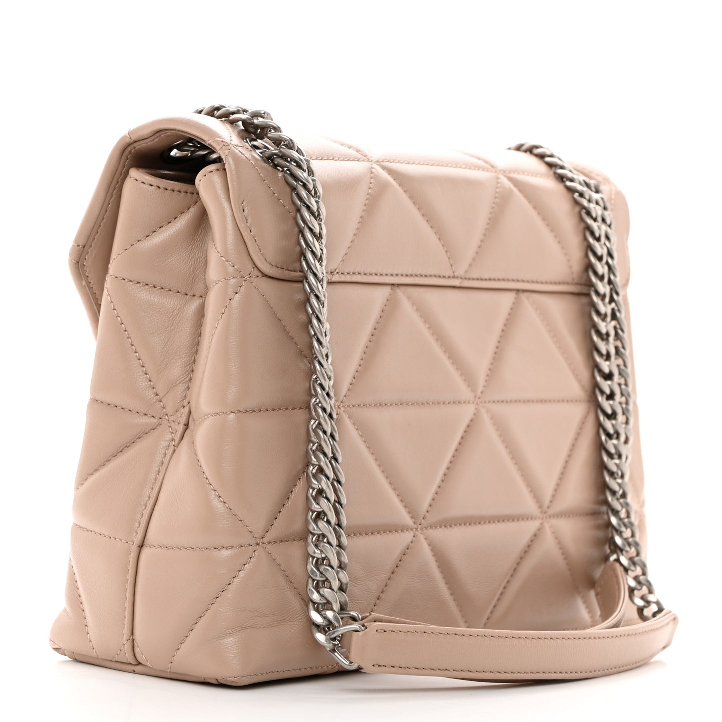 Nappa Triangle Stitched Large Spectrum Bag Cipria