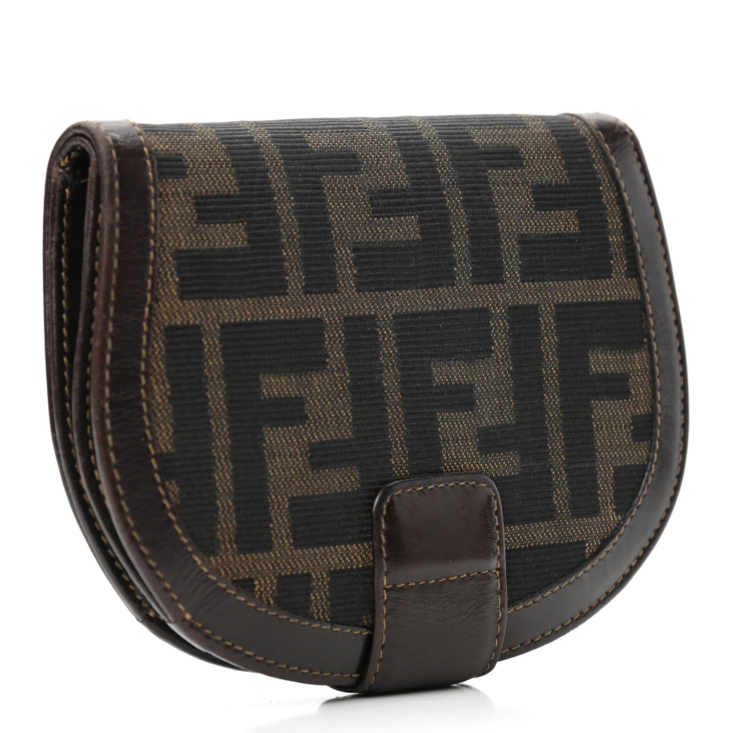 Fendi Zucca Compact Round Wallet Tobacco 3 of 7