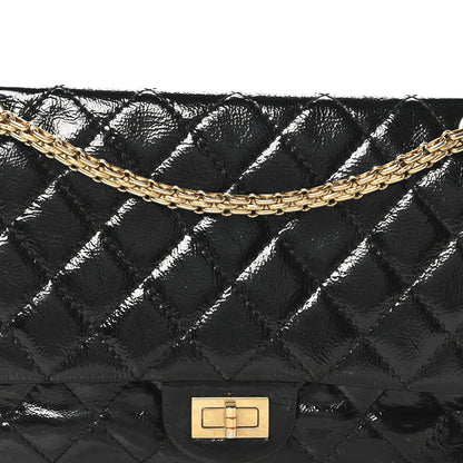 Chanel Distressed Patent Quilted 2.55 Reissue 226 Flap Black 8 of 10