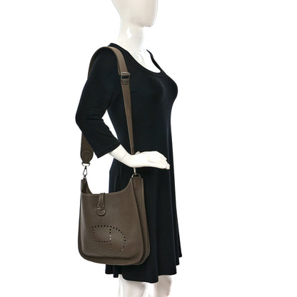 Hermes Taurillon Clemence Evelyne III PM Etoupe 2 of 11