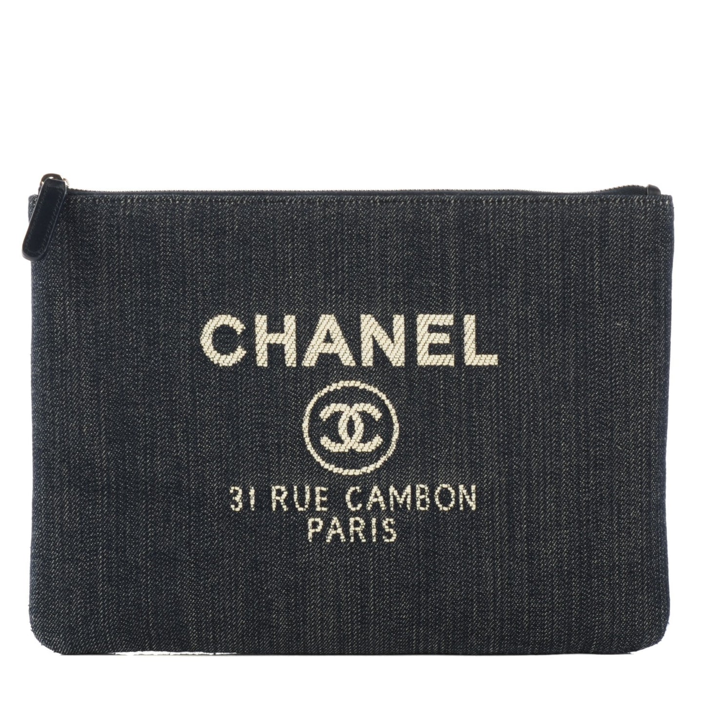 Denim Large Deauville Pouch Dark Blue