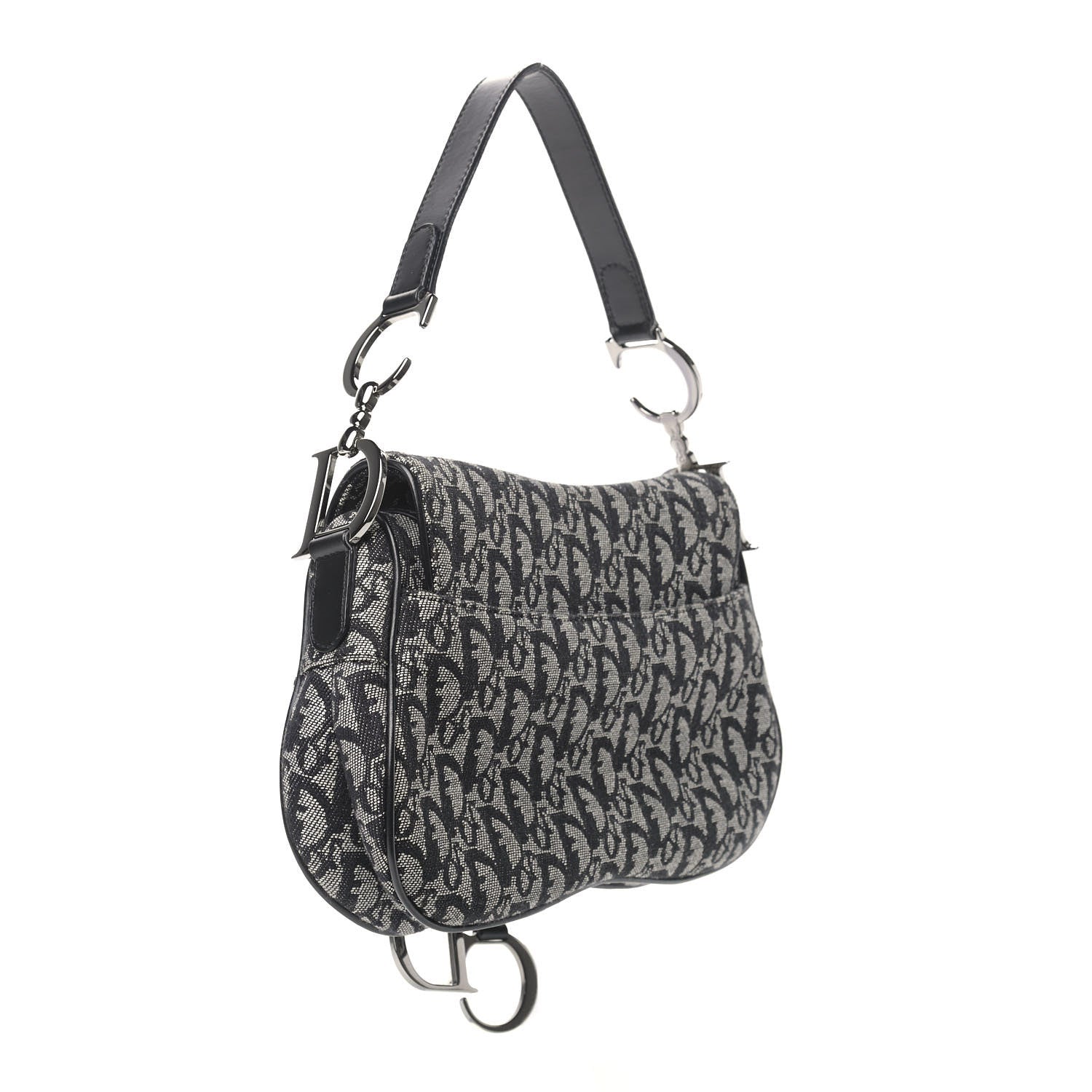 Christian Dior Monogram Double Saddle Bag Black 3 of 12