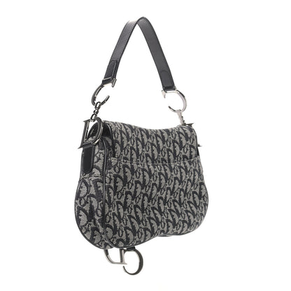 Christian Dior Monogram Double Saddle Bag Black 3 of 12