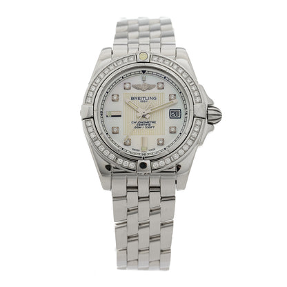 Breitling Stainless Steel Diamond Mother of Pearl 32mm Lady Cockpit Quartz Watch A71356 1 of 5