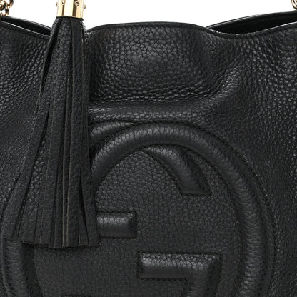 Gucci Pebbled Calfskin Medium Soho Chain Shoulder Bag Black 10 of 12