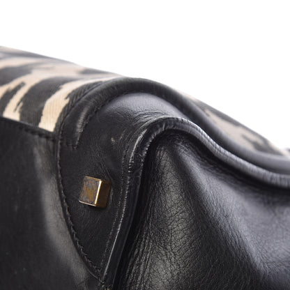 Celine Canvas Smooth Calfskin Leopard Print Mini Luggage Black 13 of 25