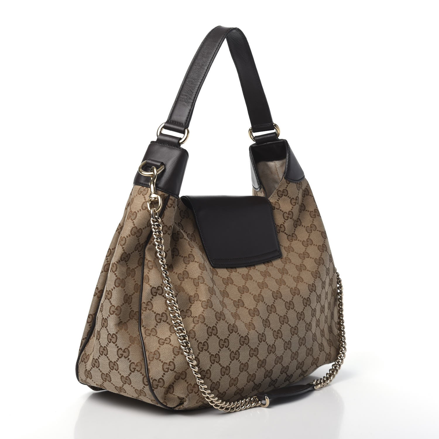 Gucci Monogram Margaux Calfskin Medium Emily Hobo Beige Ebony Cocoa 3 of 12