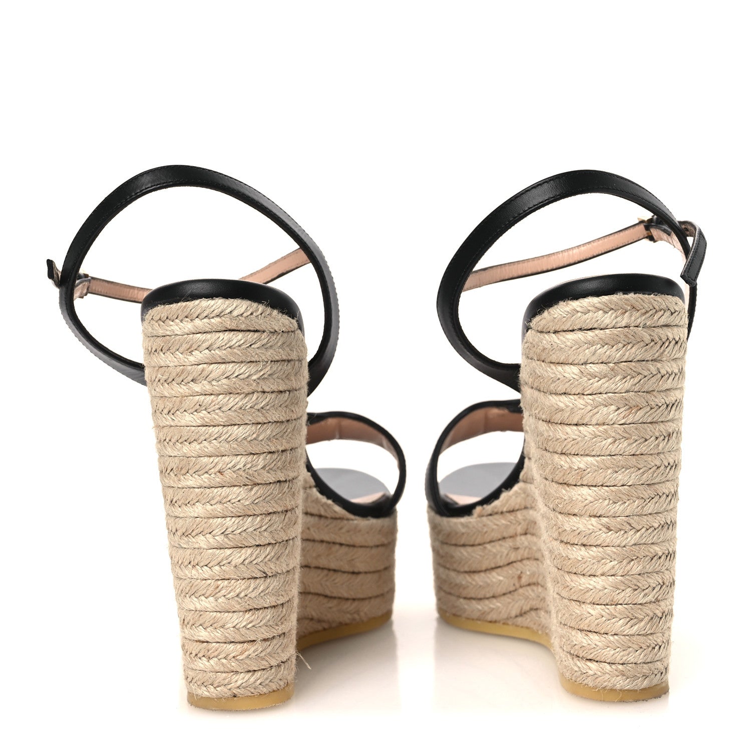 Gucci Nappa Matelasse GG Marmont Slingback Platform 45/130mm Espadrille Wedges 39 Black 6 of 11