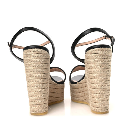 Gucci Nappa Matelasse GG Marmont Slingback Platform 45/130mm Espadrille Wedges 39 Black 6 of 11