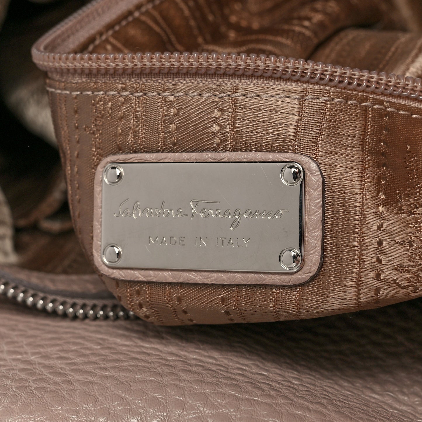 Calfskin Fanisa Gancini Hobo Beige