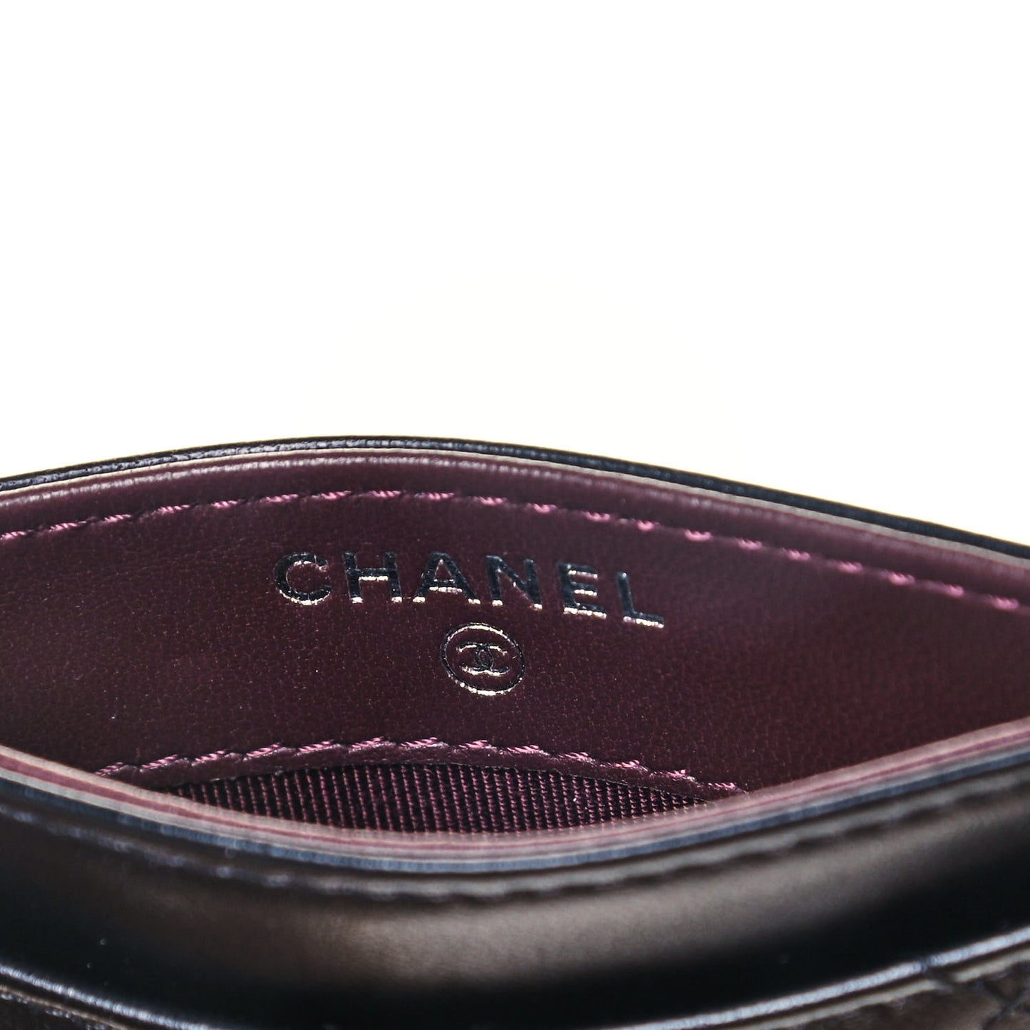 Lambskin Quilted Card Holder Black