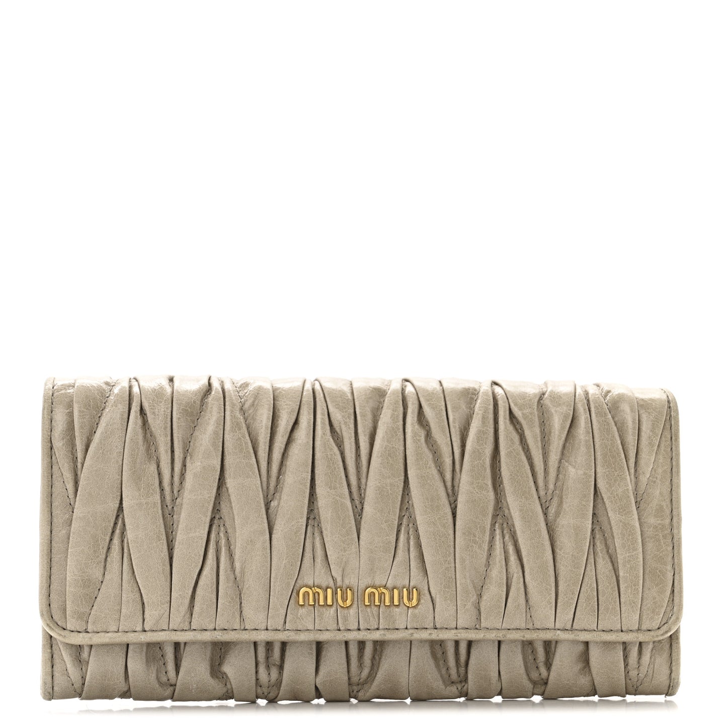Nappa Lux Matelasse Flap Wallet Pomice