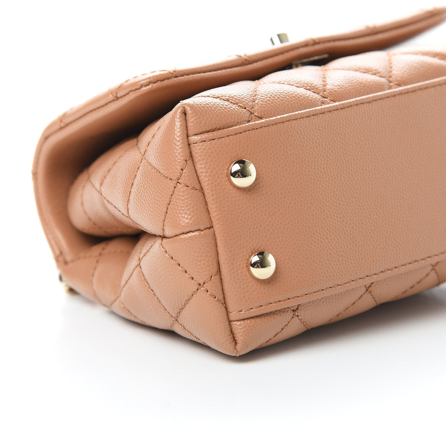 Caviar Lizard Embossed Quilted Extra Mini Coco Handle Flap Brown