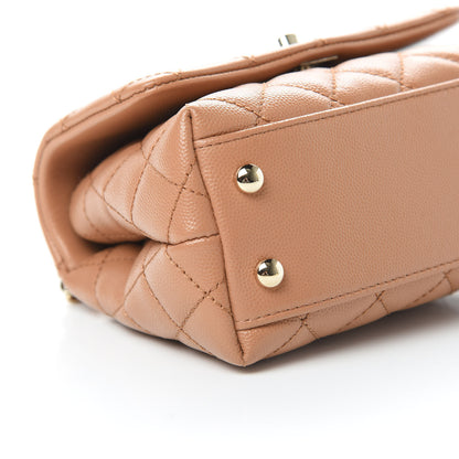 Chanel Caviar Lizard Embossed Quilted Extra Mini Coco Handle Flap Brown 9 of 10
