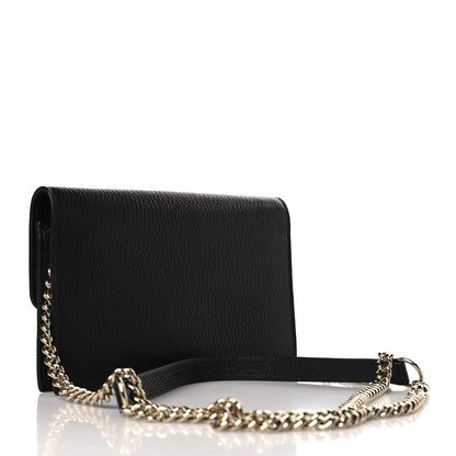 Gucci Dollar Calfskin Interlocking G Chain Wallet Black 3 of 10