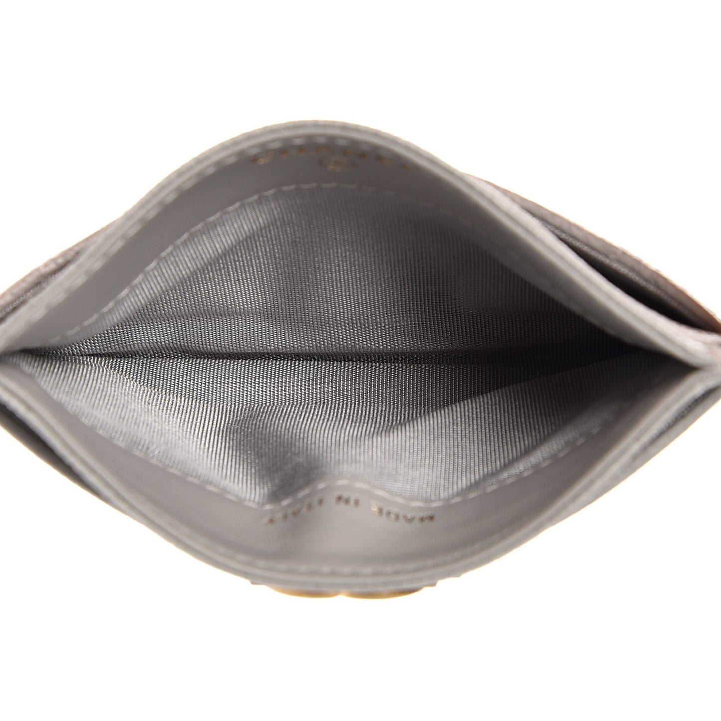 Caviar Quilted Boy Card Holder Grey