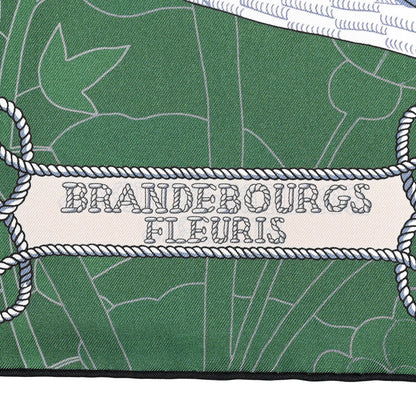 Hermes Silk Carre Double Face Brandebourgs Scarf 90 Vert Poudre Bleu Clair 3 of 6