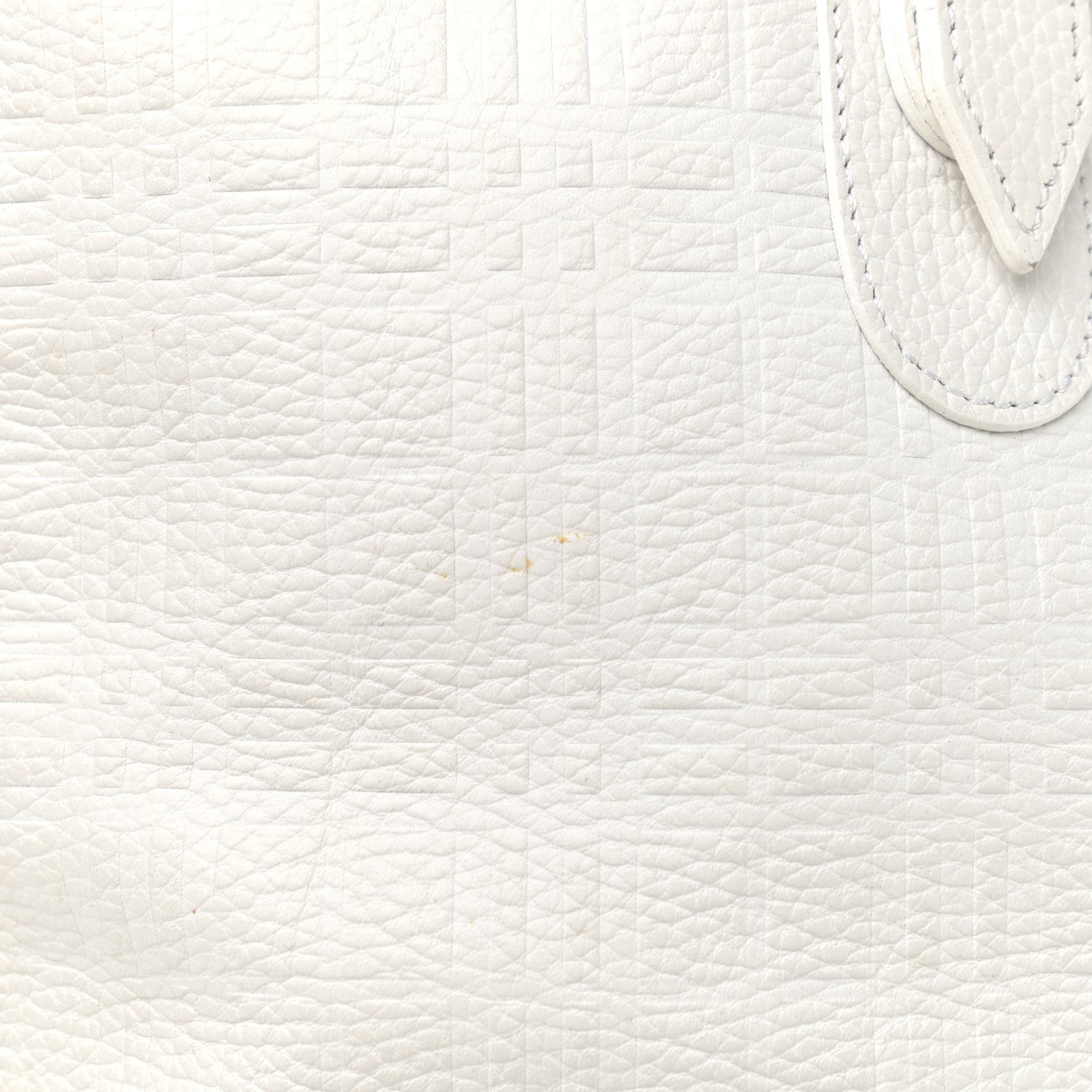 Burberry Signature Grain Calfskin Check Embossed Tote White 12 of 19