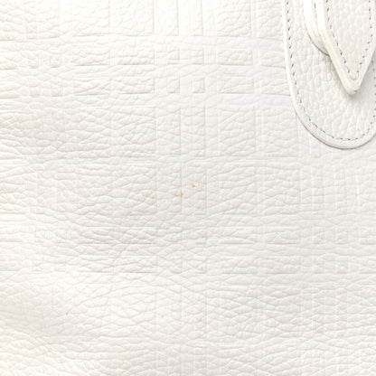 Burberry Signature Grain Calfskin Check Embossed Tote White 12 of 19